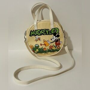 Disney Parks Mickey & Co Garden Collection Crossbody Bag New No Tag Yellow/Cream